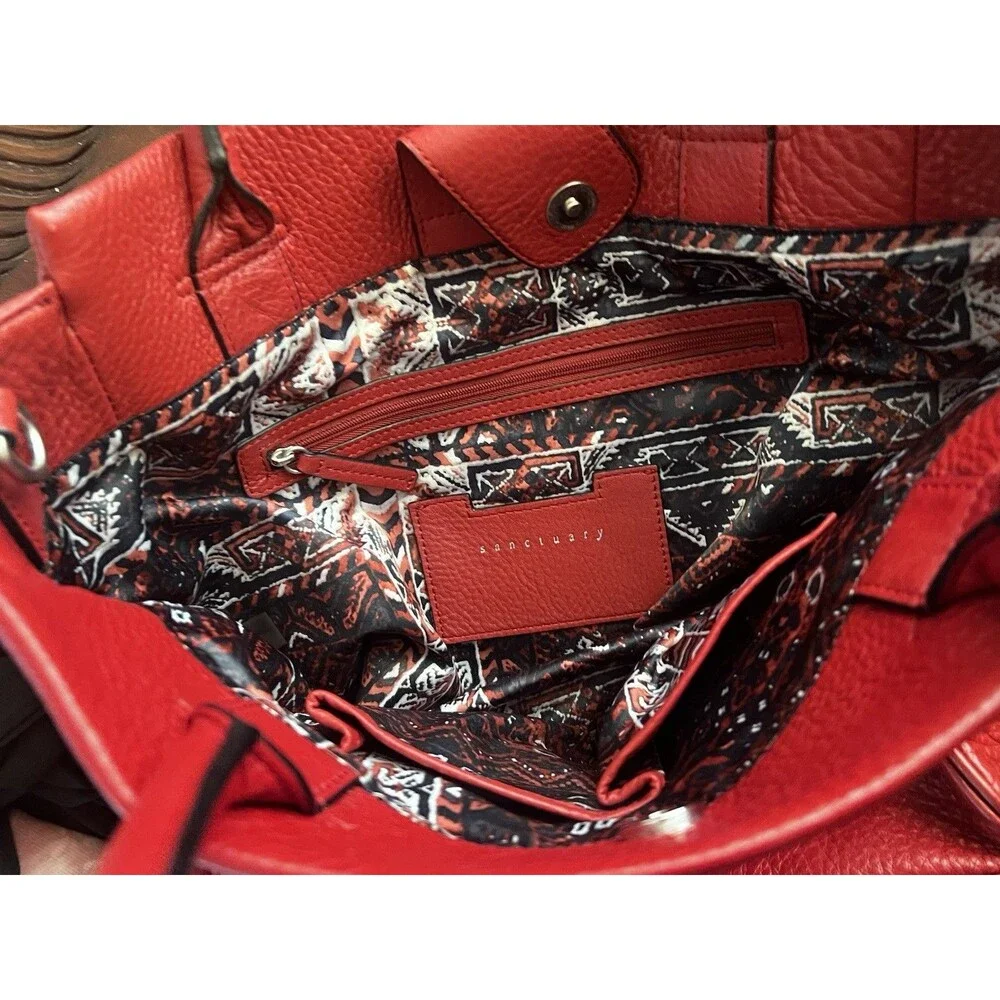 Sanctuary Hero Tote Red Pebbled Leather Satchel Shoulder Bag Nordstrom